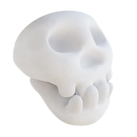 Ilustracao 3 D Cranio Fofo 3D Icon