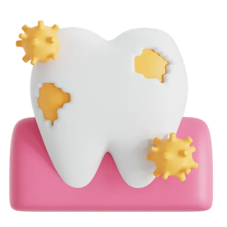 Tooth Cavity With Infection 3D Icon