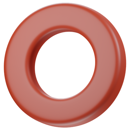 Cerchio rosso vuoto  3D Icon