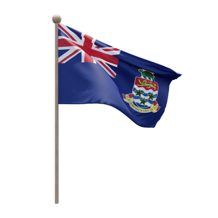 Cayman Islands Flag Pole  3D Flag