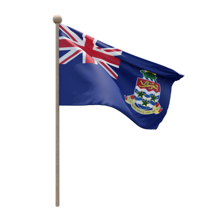 Cayman Islands Flagpole  3D Flag