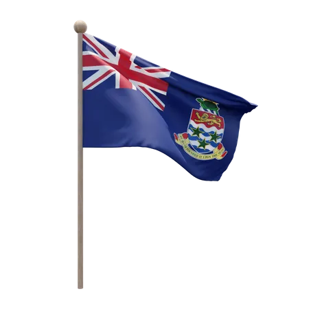 Cayman Islands Flagpole  3D Flag