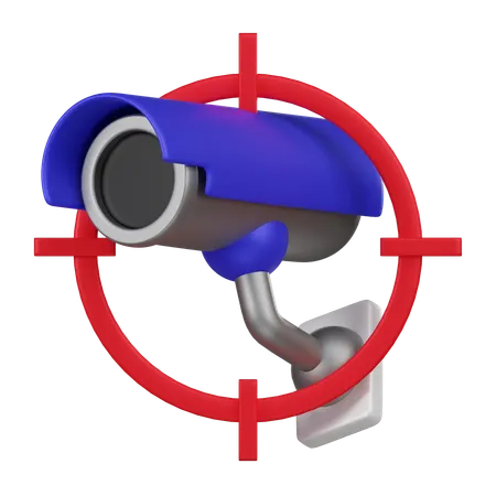 A 3 D Icon Of A Surveillance Camera Within A Targeting Reticle Emphasizing Privacy Protection And Security Monitoring 3D Icon