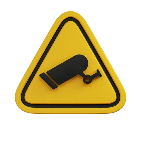 CCTV monitored warning  3D Icon