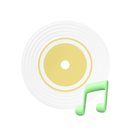 CD y notas musicales  3D Icon