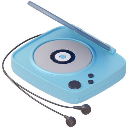 Tocador de cd com fones de ouvido  3D Icon