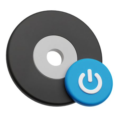 Cd Power Button  3D Icon