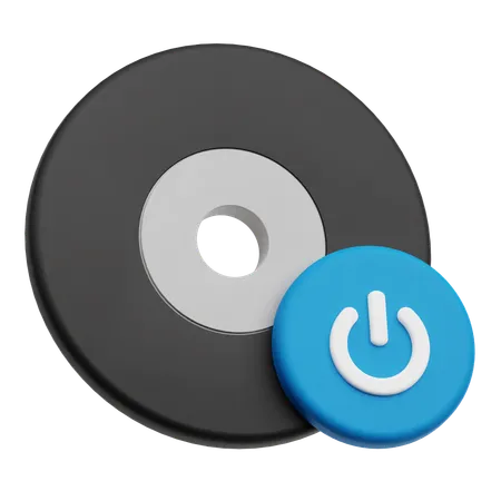 Cd Power Button  3D Icon