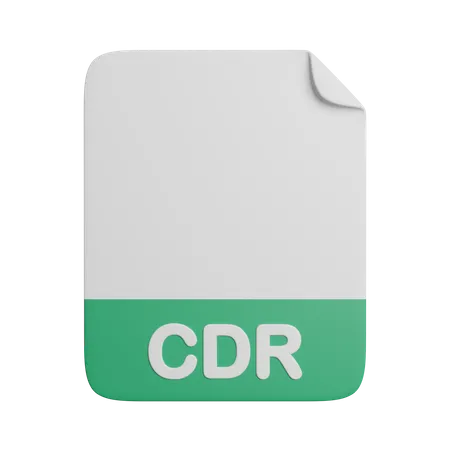 CDR Document File Extension 3D Icon