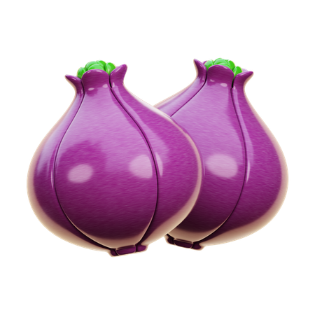 Cebolla roja  3D Icon