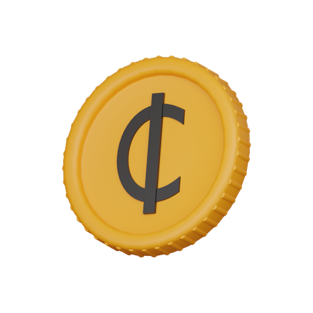 Cedi coin  3D Icon