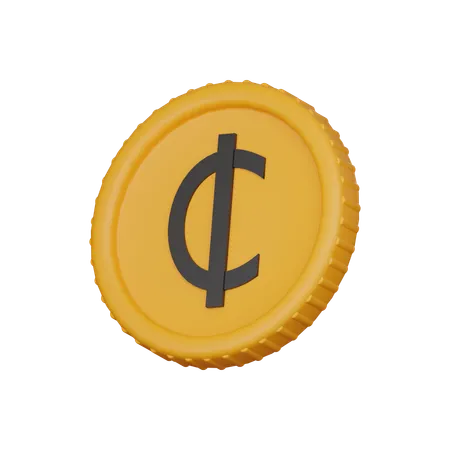 Cedi coin  3D Icon