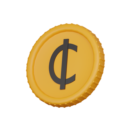 Cedi coin  3D Icon