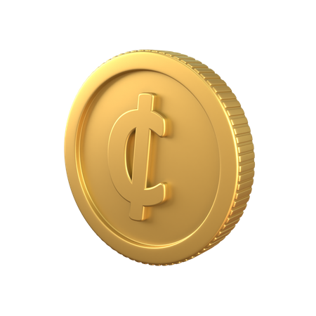 Cedi Gold Coin  3D Icon