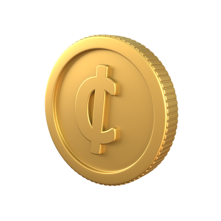 Cedi Gold Coin  3D Icon