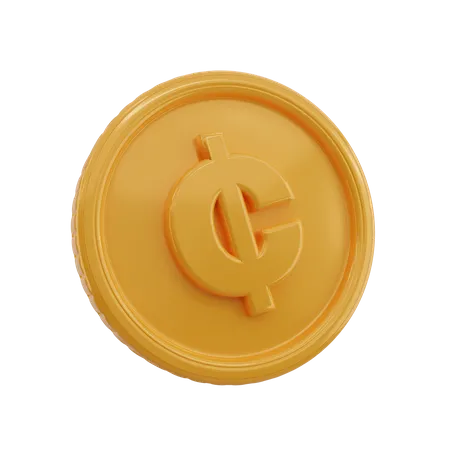 Cedi Symbol Coin  3D Icon