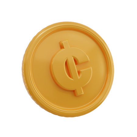 Cedi Symbol Coin  3D Icon