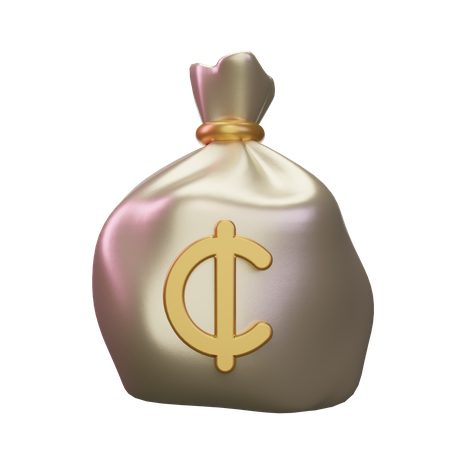 Cedis Money Sack  3D Icon