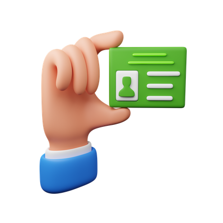 Tarjeta de identidad que lleva en la mano  3D Icon