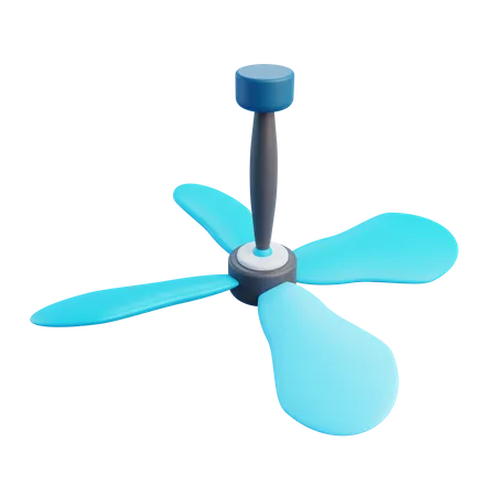 3 D Celling Fan With Isolated Background 3D Icon