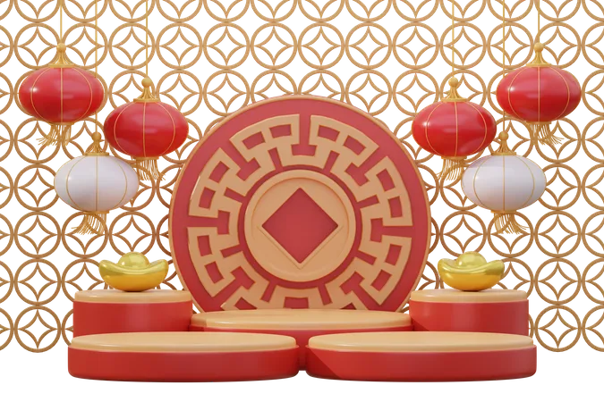 Celebração do Ano Novo Chinês  3D Icon