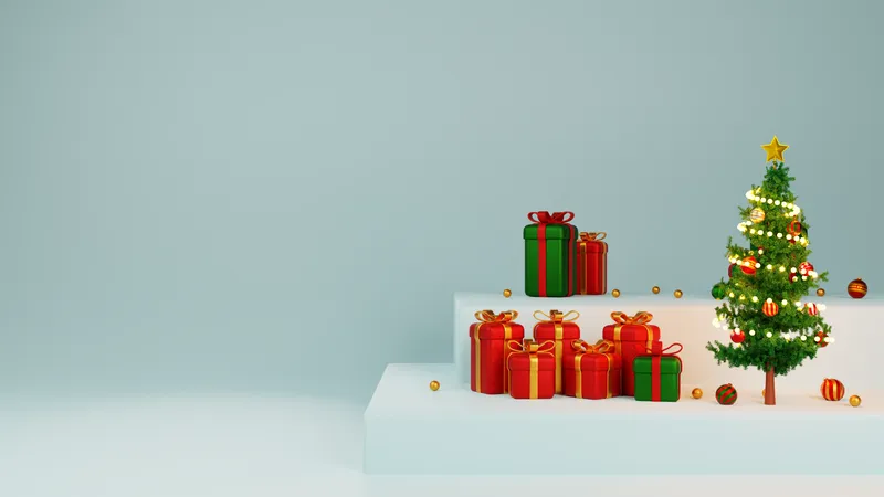 Celebração do dia de natal  3D Illustration