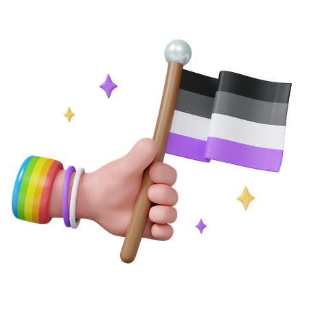 Celebração do Orgulho com Bandeira Colorida  3D Icon