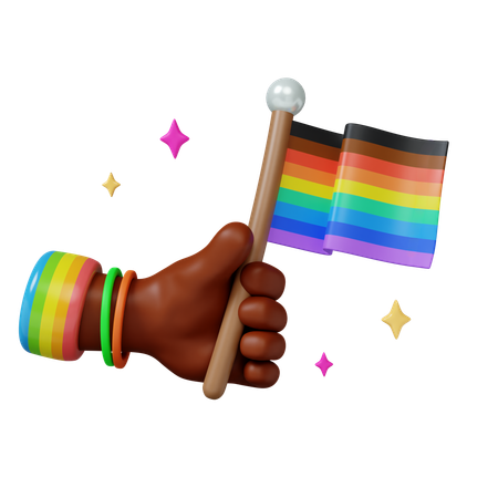 Celebração do Orgulho com a Bandeira do Arco-Íris  3D Icon
