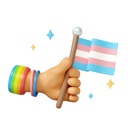 Celebração do Orgulho com Bandeira Transgênero  3D Icon