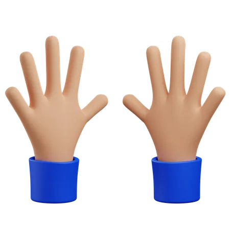 Gesto de celebração com a mão  3D Icon