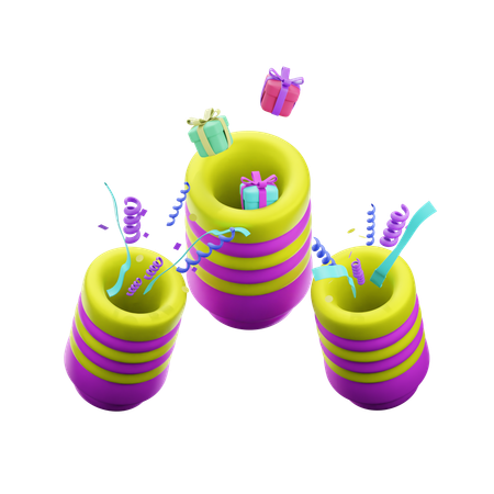 Poppers de celebração  3D Icon