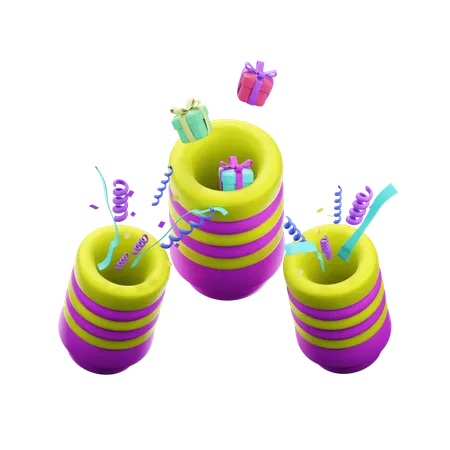 Poppers de celebração  3D Icon