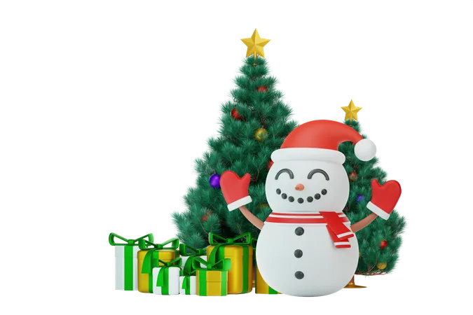Representacion 3 D De Decoracion De Feliz Navidad Y Ano Nuevo 3D Illustration