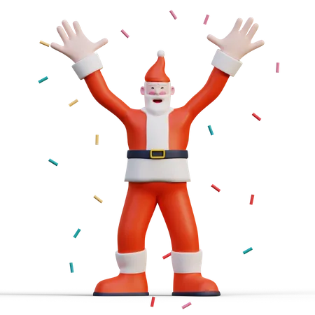 Celebrando A Santa Fiesta De Navidad Y Ano Nuevo Ilustracion 3 D Del Alegre Santa Claus 3D Illustration