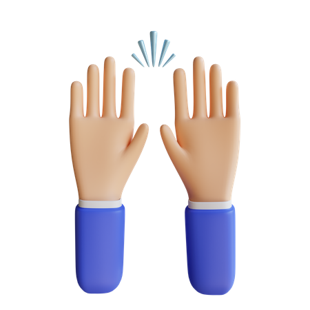 Celebrar el gesto de la mano  3D Illustration
