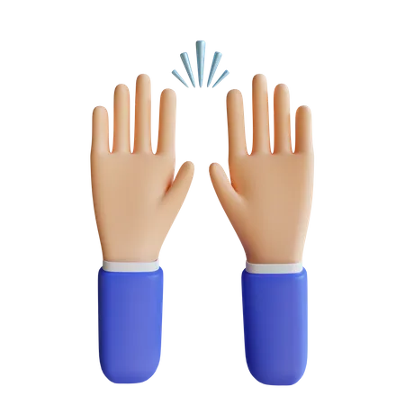 Celebrar el gesto de la mano  3D Illustration