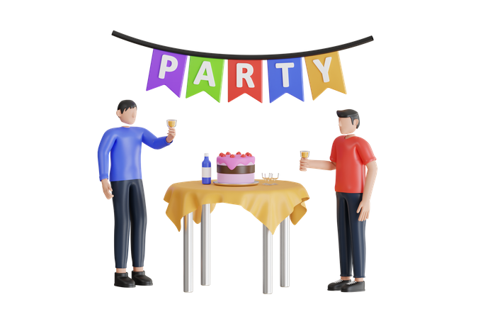 Celebrate And Victory To Business Success With Colleagues  3D Illustration