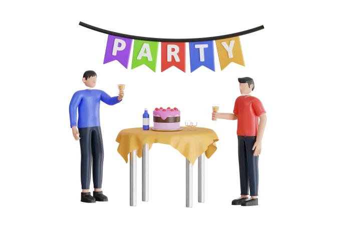 Celebrate And Victory To Business Success With Colleagues  3D Illustration