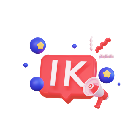 Celebrating 1 K Followers  3D Illustration