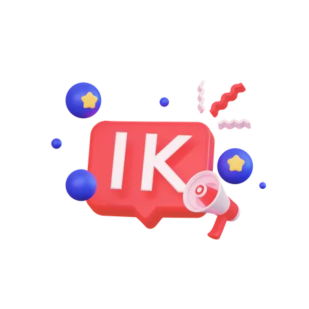 Celebrating 1 K Followers  3D Illustration