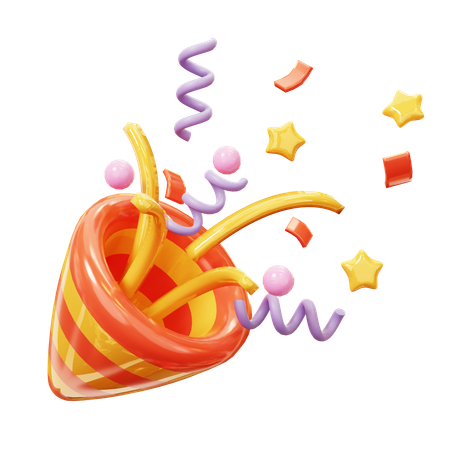 Celebrating graduation Confetti  3D Icon