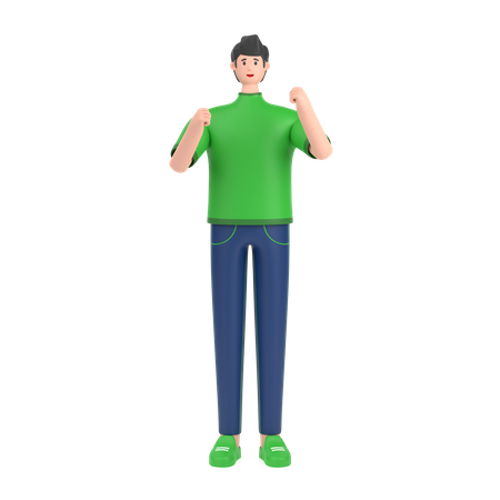 Boy having expressing positive emotion  3D Illustration