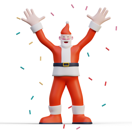Celebrating Santa  3D Icon