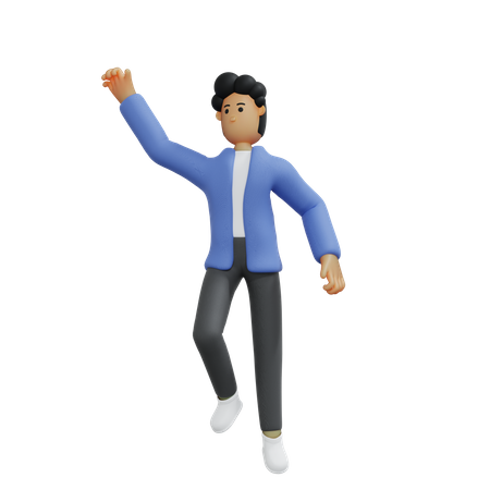 Celebrating success by businessman  3D Icon
