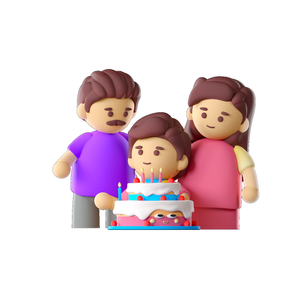 Fête de famille  3D Icon