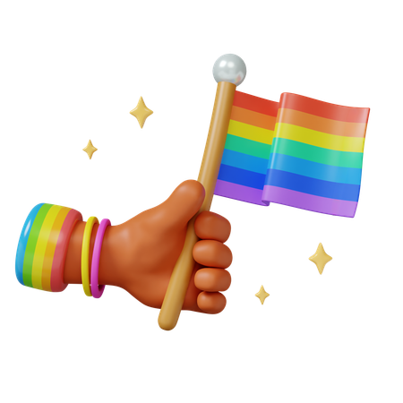 Célébration de la fierté avec le drapeau arc-en-ciel  3D Icon