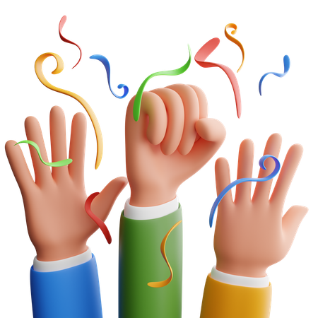 Celebration hand gesture  3D Icon
