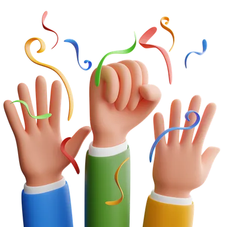 Celebration hand gesture  3D Icon