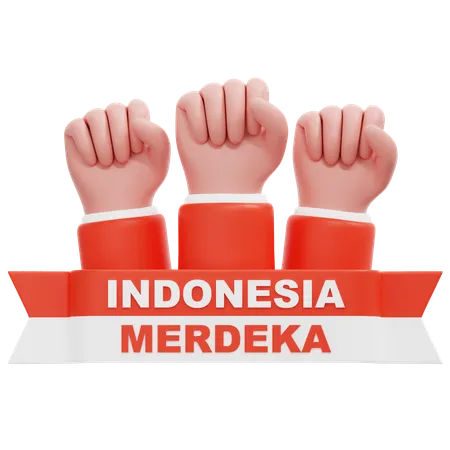 Celebration Indonesian Independence Day  3D Icon
