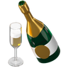 3d celebration with champagne illustration